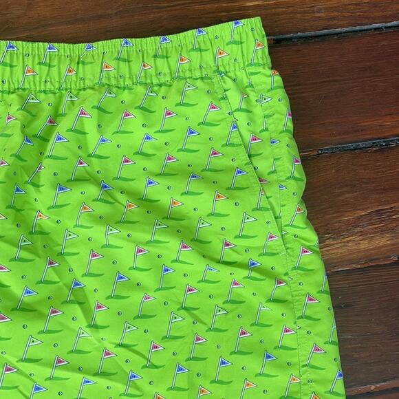 Southern Pines golf flag printed elastic waist lined swim shorts trunks sz XXL - Picture 2 of 6